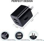 Charger Box, Charging Cube 5 Pack, Dual USB Wall Charger 5V 2A Power Adapter Charging Block Brick Outlet Plug for iPhone 15 14 13 12 11, iPad, Samsung Galaxy S25 S24 S23 FE A53 A15 A13 S22 S21 FE S20