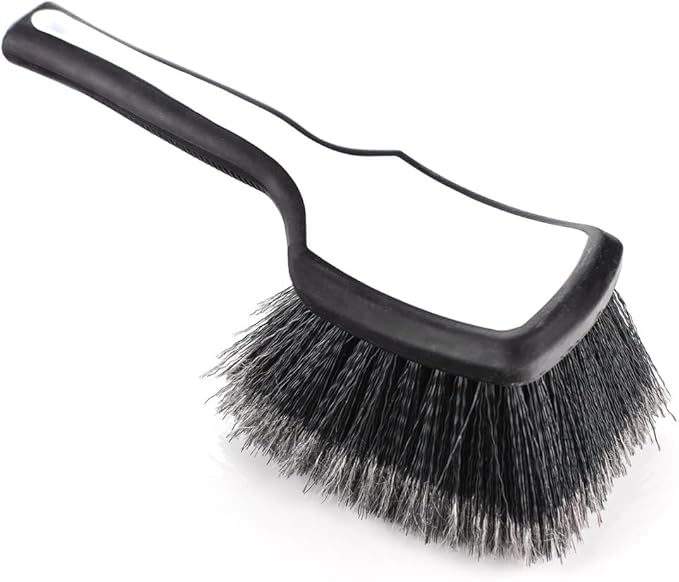 Detail Factory - ProGrip Wheel Face Brush - Ergonomic ProGrip Handle - Soft Flagged-Tip Bristles - Black Ice