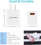 18W USB Wall Charger Block Fast Phone Charger USB Plug Compatible with Galaxy S25 S24 S21 S10, iPhone 16 15, Sun Light Lamp, 2Pack White