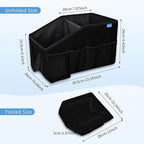 Car Seat Organizer for Back Seat Front Seat Between Seats,Car Storage Organizer for Kids with Multi- Pockets，Collapsible,cup Holders, Removable Dividers(Black)