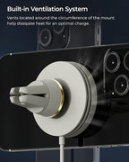 iOttie Velox Mini MagSafe Compatible Air Vent Car Mount in Astral Gray with Wireless Charging for iPhone 13, 14, 15 Series