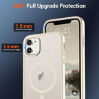 SUPFINE Magnetic for iPhone 11 Phone Case (Compatible with MagSafe) (Military Grade Drop Protection) Slim Translucent Matte Shockproof with Anti-Fingerprint Phone Case,Antique White