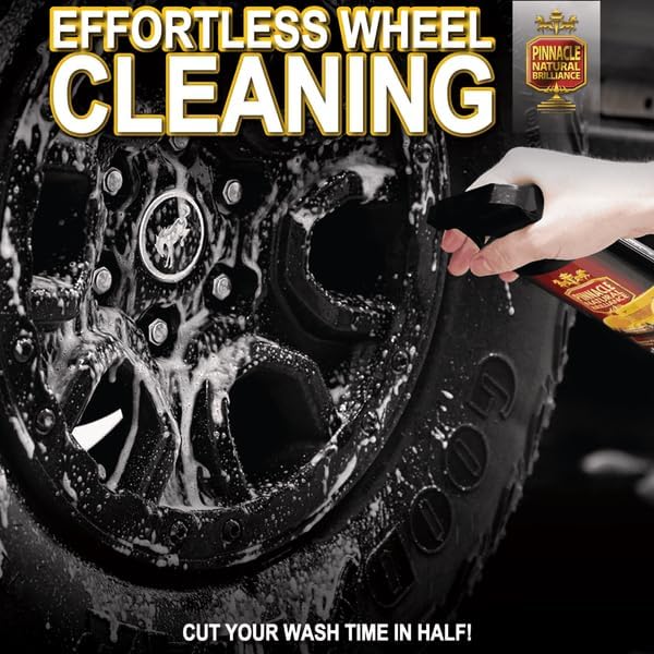 Pinnacle Advanced Wheel Cleaner | Color-Changing Deep-Cleaning Formula | Safe for All Wheel Finishes | Concentrated & Chemical-Free | 16 oz | PIN-400-N