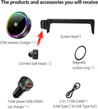 Qi2.2 25W Magnetic Car Mount Charger for 2021 2022 2023 2024 Toyota Venza Accessories, for Fast Charging Cell Phone Holder 8 Inch Screen Fixed Clip with Cooling Fan＆54W Fast Adapter