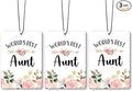 Aunt Auntie Gifts Car Air Freshener Accessories 3pcs,World's Best Gifts for Aunt Christmas, Pink Flower Rustic Hanging Scent Lavender Fragrance Card for Women Closet Bathroom Home Decor