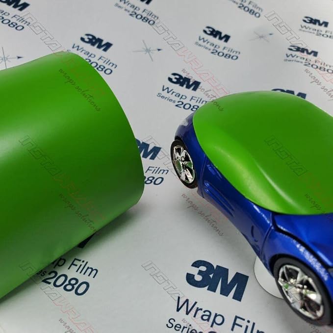 3M Car Wrap Roll 2080 Satin Apple Green | S196 | (5ft x 25ft (125 Sq/ft)) | Automotive Vinyl Wrap for Cars - Car Interior Wrap & Exterior | w/Free Instawraps Pro Glove
