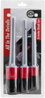 Chemical Guys All in the Details Exterior Detailing Brushes - 3-Piece Soft Scratch-Free Brushes for Wheels, Bumpers, Grilles, Badging & Tight Exterior Gaps on Cars, Trucks, SUVs & More