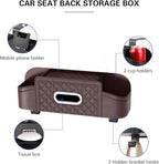 Mandark Car Headrest Backseat Organizer, Multifunctional Vehicle Seat Back Storage Box with Drink Cup Holder and Hooks, Automotive Travel Accessories, Universal for SUV, Sedan, Truck (Brown)