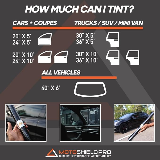 MotoShield Pro 25% VLT Nano Ceramic Window Tint for Car 36” in x 15’ ft 2PLY Roll High Heat Rejection & Glare Reduction Auto Tint Privacy Film, Rejects up to 99% IRR, 99% UV Blocking, Easy DIY Shrink