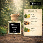 Fraser Fir – Gift Paradise® Hanging Car Freshener Set of 3 (10 ml Each), Wooden Cap Diffuser, Long-Lasting Pine & Evergreen Scent for Car, Closet & Office