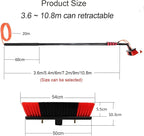 12ft-36ft Water Fed Pole Kit with Telescopic Brush for Window Cleaning, Car Wash & Solar Panels - Includes 20m Hose for Home & Commercial Use
