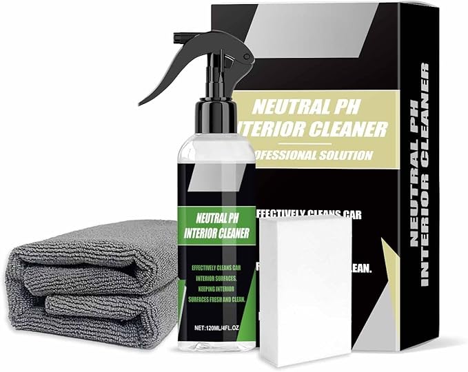 Auto Interior Cleaning Kit, Gentle Cleaning, Comes with Cleaner, Towel and Sponge for Daily Use(3set)