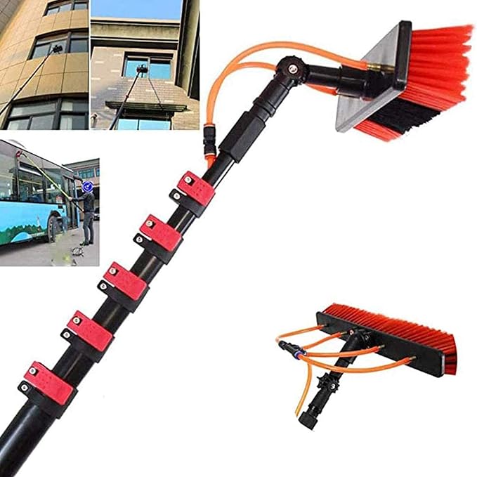 Outdoor Window Cleaning Kit Solar Cleaning Brush Water-Fed Window Cleaning System for Solar Panels and Photovoltaics High Reach for Efficient Cleaning