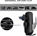 Wireless Car Charger, 15W Fast Charging Air Vent Mount Auto-Clamping Phone Holder, Automotive Electric Induction Charger 360° Rotating Magnetic Vent Mount Bracket for Smartphones (Black)