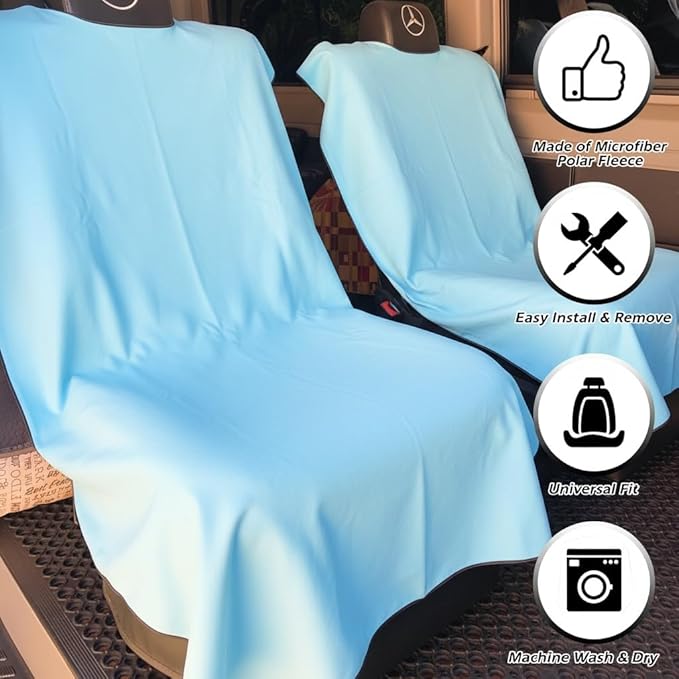 Malo’o SeatGuard Car Seat Cover Towel, Universal Seat Protector Towel for Trucks and Cars, Heavy Duty Seat Cover for Sports Gear, Dogs and Wet Clothing, Blue