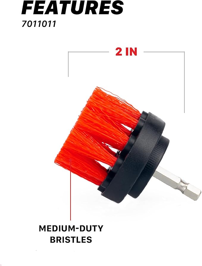Maxshine 2" Universal M8 Medium-Duty Upholstery & Carpet Drill Brush – Power Scrubber Attachment for Car Detailing – Removes Grime, Stains & Spots from Fabric, Seats & Carpets