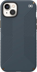 Speck iPhone 14 Plus Case - Drop Protection, Scratch Resistant, Dual Layer Slim Phone Case for 6.7 Inch iPhones 14 Plus - Built for MagSafe - Presidio2 Grip - Charcoal/Cool Bronze/White