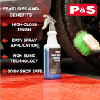 P & S Professional Detail Products Dressed Tire Finish - Water-Based, High-Gloss Tire Dressing for a Clean, Satin Shine - 1 Gallon