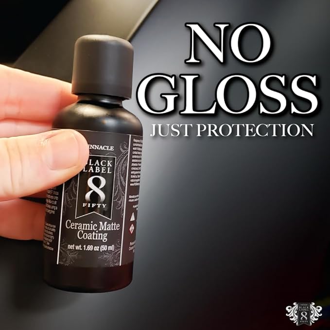 Pinnacle Black Label Ceramic Matte Coating – Ultimate Protection for Matte Paint, Vinyl Wraps & Wheels, No Gloss Finish, Easy Application, 50 mL