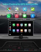 Madoec Portable Apple Carplay Screen for Car, 9" Wireless Apple Carplay & Android Auto,4K Dash Cam,1080p Backup Camera DVR,Car Audio Receivers GPS Navigation Mirror Link, Bluetooth,FM, Siri