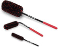 Liquid X Original Wheel Woolies Brushes 3 Piece Kit - Includes Angled Caliper Spoke Brush - USA Made - Black - New & Improved