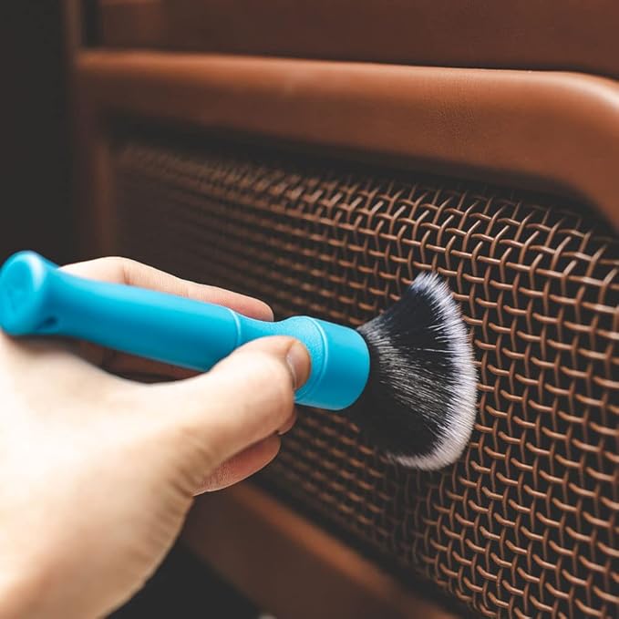 Detail Factory - Synthetic Detailing Brush - Ultra-Soft Bristles, Comfortable Grip and Scratch-Free Cleaning for Exterior, Interior, Emblems, Badges, and Instrument/Guage Panels. (Blue, Long)