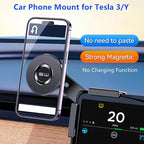Magnet Phone Mount for Tesla Model 3/Y Accessories, Tesla Phone Mount for Magsafe iPhone & Android Phones, Strongest Magnetic Power Adjustable Car Phone Holder, with 1pcs Magnetic Ring
