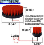 ZIMISI 2PCS Car Detailing Drill Brush Set, 2" & 4" Power Carpet Scrubber, Nylon Bristle Wheel Cleaner Brush with Drill Attachment, Car Wash Cleaning Kit for Floor Mats, Bathroom (Red)