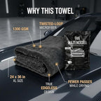 Twisted Microfiber Towel, Premium Microfiber Towels for Cars, Car Drying Towel, Ultra Absorbent Quick Dry Towel, Drying Cloths Auto Detailing for Streak Free Auto Finish