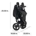 Baby Trend Venture 3-Wheel Stroller Travel System, Dash Black