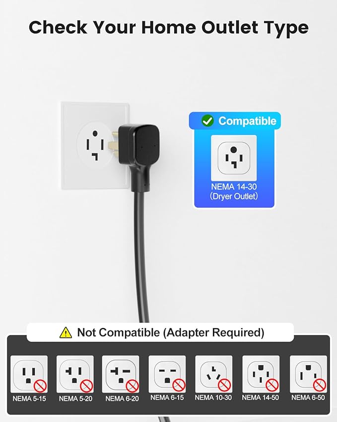 EVDANCE Level 2 EV Charger 24Amp 240V - NEMA 14-30P Charging Station, 25FT Cable for Home/Garage, J1772 Electric Vehicles & Adjustable Current (10-24A) (for J1772(Non-Tesla Evs), NEMA 14-30 Plug)