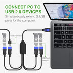 ANDTOBO USB 1 to 4 Splitter, USB 2.0 Y Splitter Charger Cable USB 1 Male to 4 Female Power Cord Extension Hub Cable for PC/PS4/MacBook/Laptop/TV/LED Etc,Navy