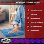 AIDEA Microfiber Cleaning Cloth, 600PK, Microfiber Towels for Cars, Shop Towels Cleaning Rags, Premium Wash Cloths, Absorbent Towel for SUVs, House, Kitchen, Commercial, Cleaning Supplies 12×12"