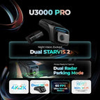 THINKWARE U3000 PRO 4K Front Dash Cam, 64Ghz Built-in Radar Buffered Parking Mode, STARVIS 2 Sensors, HDR, 5GHz Wi-Fi GPS, LTE or Cabin Cam Compatible (64GB Memory Card, CPL, Hardwiring Cable Incl)