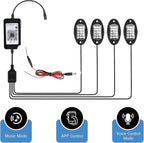 4PCS RGB LED Rock Lights, Underglow Multicolor Neon Light, Footwell Wheel Well Light Pods, with APP Control & Music Mode, Rock Lights for Trucks, SUV, ATV, UTV, Pickup, Motorcycles