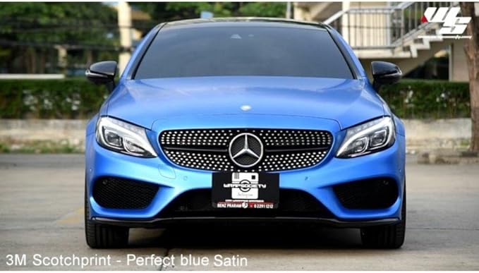3M Car Wrap Roll 2080 Satin Perfect Blue | S347 | (5ft x 75ft (375 Sq/ft)) | Automotive Vinyl Wrap for Cars - Car Interior Wrap & Exterior | w/Free Instawraps Pro Glove