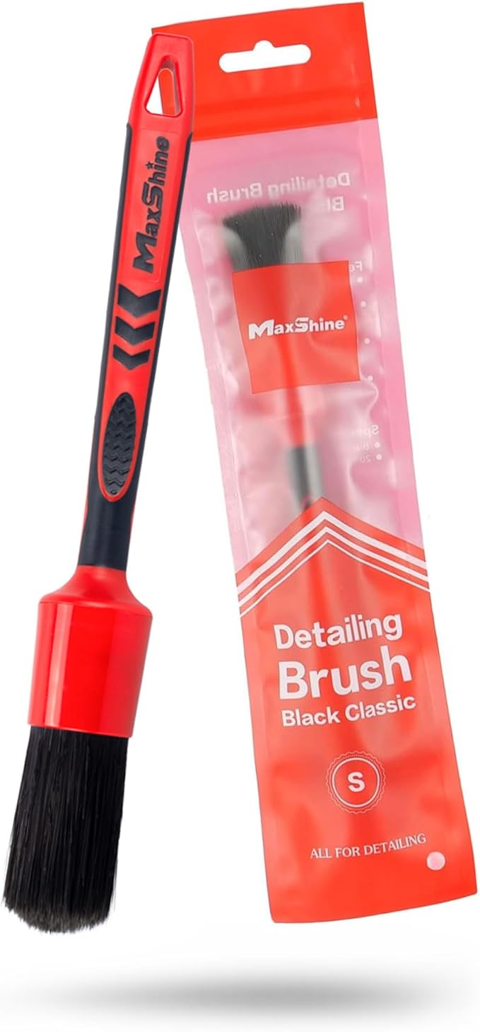 Maxshine Large #14 Universal Detailing Brush – Black Classic with Soft Synthetic Bristles – Durable, High-Density Brush for Interior, Exterior, Leather Seats, Engine Bay & Wheels