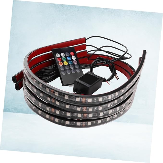 Cabilock Sound Control Car Lighting 7-Color Ambient Lighting Kit for Vehicle Decoration Waterproof LED Strip Lights for Interior and Exterior Use for Parties and Night Drives