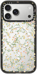 CASETiFY Impact iPhone 17 Pro Max Case [Slim/Compatible with Magsafe / 8.2 ft. 4X Military Grade Drop Protection] - Pressed Flowers Dainty - Clear Black