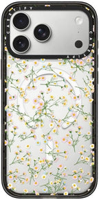 CASETiFY Impact iPhone 17 Pro Max Case [Slim/Compatible with Magsafe / 8.2 ft. 4X Military Grade Drop Protection] - Pressed Flowers Dainty - Clear Black