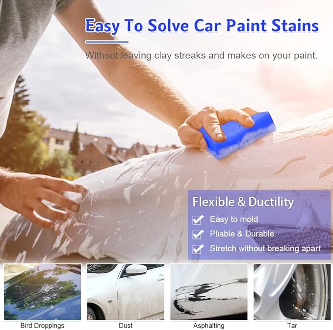 GES Car Clay Bar for Car Detailing 6 Pack 600g, Auto Detailing Clay Bar Cleaner, Grade Cleaner Kit for Coating Polisher Car Wash Kit Cleaning RV Cars Boats Bus