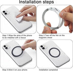 6 Colors Universal Metal Rings Compatible with Magsafe Magnetic Wireless Charger, Adapter Ring Sticker for Cell Phone Case Magnet Wireless Charging, Compatible with iPhone 17/16/15/ Samsung Galaxy