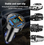 66W Fast USB Car Charger Fast Charge with Voltmeter LED Light Display Car Charger Adapter Compatible for iPhone 14/13/12/11pro/x/8/S22/S22+/Ultra/S21/S10/S9