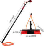 Extendable Window Cleaning Brush for Solar Panels, 35cm Brush Head, 10M Water Fed Pole, Roof Cleaning Kit, Conservatory Cleaning Tools, 39FT Hose Included