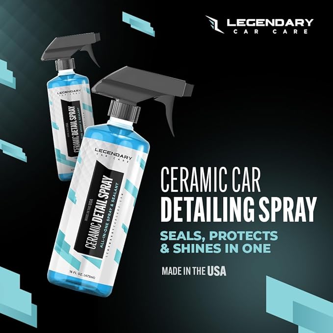 Legendary Ceramic Quick Detailer Spray 16oz - Car Detailing Spray for High Gloss Shine & Hydrophobic Protection - Ceramic Coating for Cars on Paint, Glass, Trim & Wheels