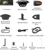 AUTO-VOX Wireless RV Backup Camera System: Rear and Side Coverage on a Large 7.2’‘ HD Monitor, Triple Split View, IR Night Vision, DVR Recording Back up Camera for RV,Travel Trailer,Motorhome,Camper