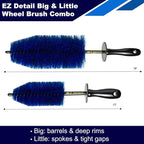 EZ Detail Big and Little Brush Combo - Wheel Rim Cleaner for Cars, Bike, Trucks, Motorcycle, and Other Vehicles - Non-Scratch Auto Detailing Tool, Easily Reaches Nook and Crannies