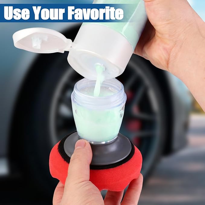 Flow Tire Shine Applicator, Reusable Car & Truck Tire Dressing Applicator, No-Drip Streak-Free Tire Shine Applicator Pad, Car Detailing Foam Sponge Pad for All Tire Shine & Gels(Red+Blue)