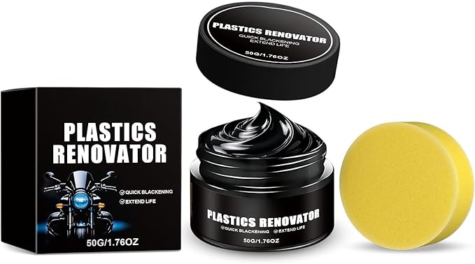 Advanced Plastic Restorer Paste for Cars Scratch Repair & Cleaner with Long-Lasting Ceramic Coating Ideal for Interior & Exterior Trim, Dashboard & Bumpers, Revives Faded Black Plastic