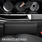 Kewucn Car Seat Gap Organizer, Adjustable Leather Front Seat Gap Filler Storage Box, Multifunctional Auto Console Side Pocket Organizer for Phone Glasses Key Card, Car Accessories (Black)